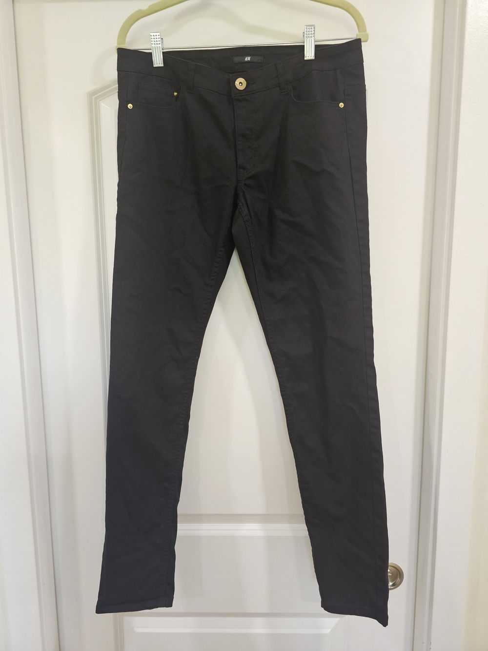 H&M Women's Black Slim Fit Twill Pants Size 40Europe/10US